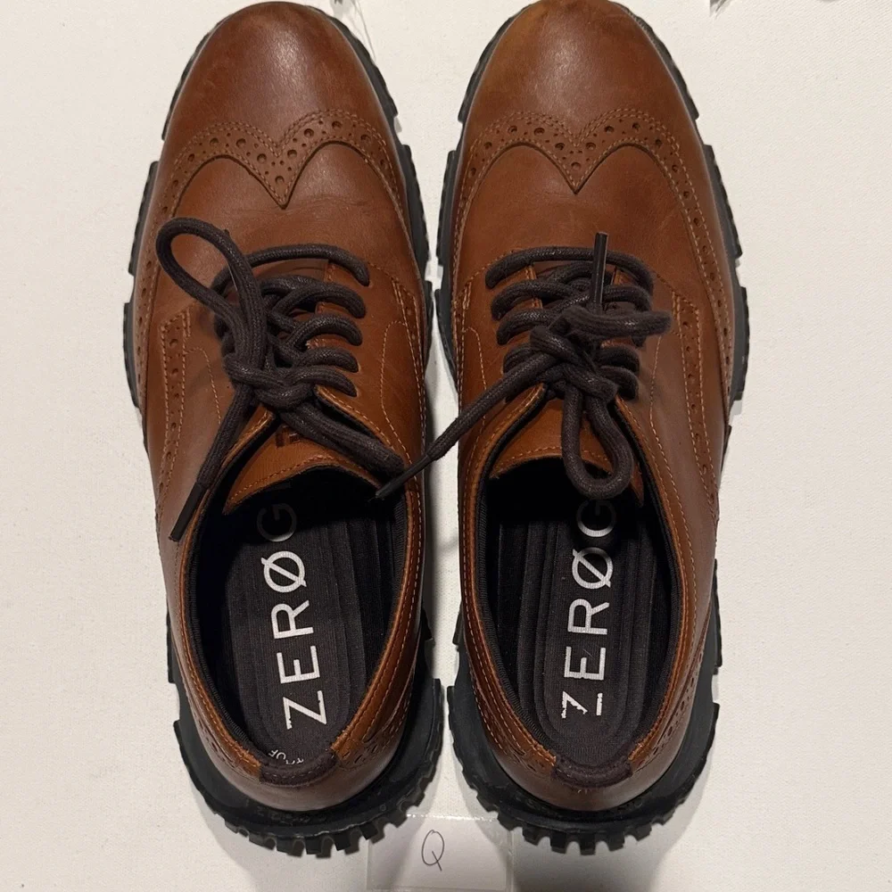 Cole Haan Brown Leather Wingtip Derby Shoes